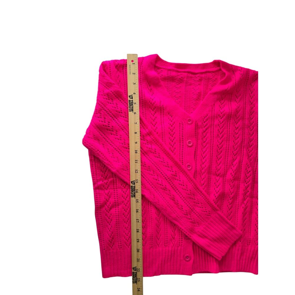 Hot Pink Lightweight Long Sleeve Sweater Size L No Brand - Picture 3 of 6